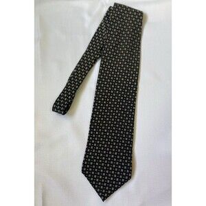 Vintage Giorgio Armani 100% Silk Handmade Italy Black w/ Geometric Pattern